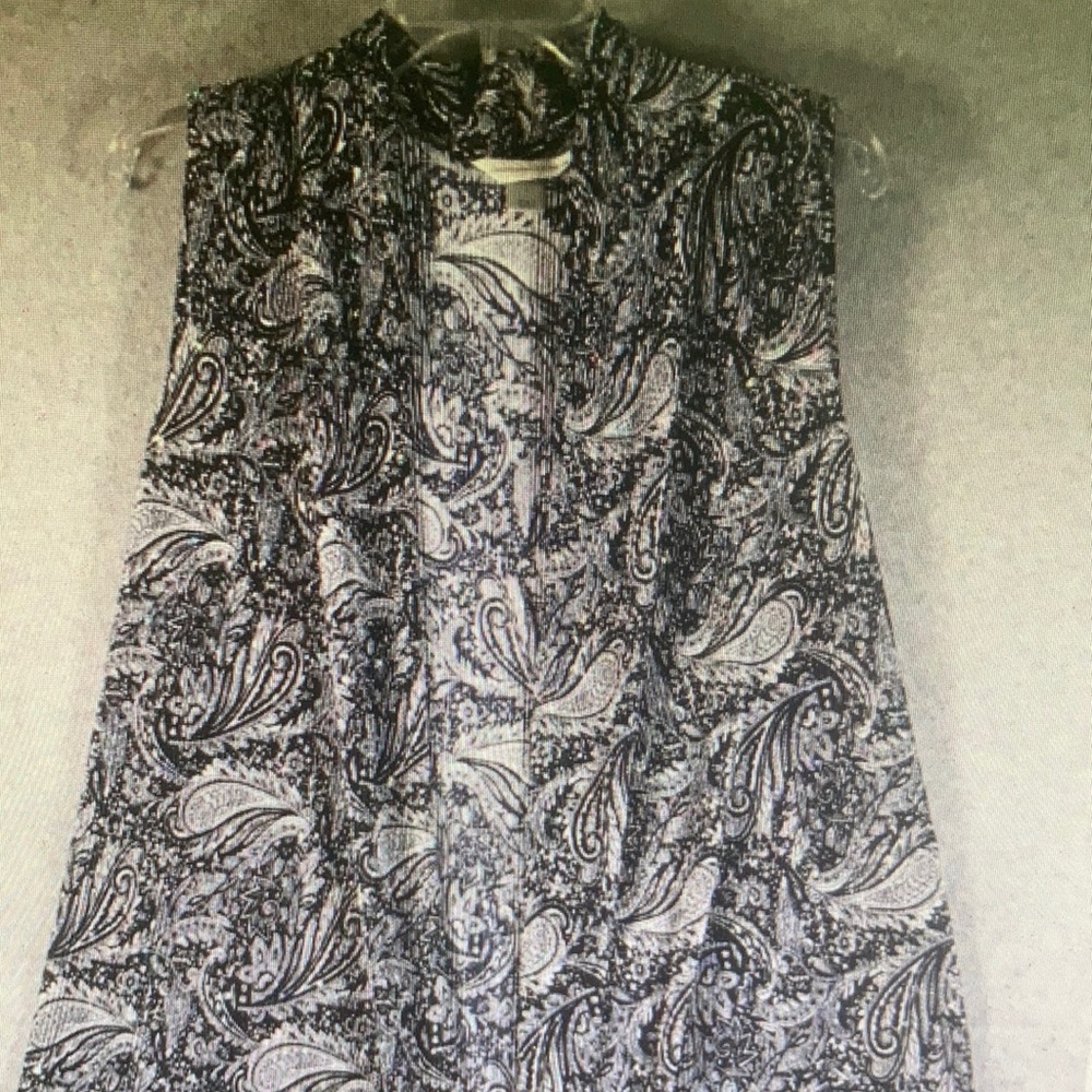 Christopher & Banks Womens L Paisley Sequin Lightweight Open Front Cardigan
